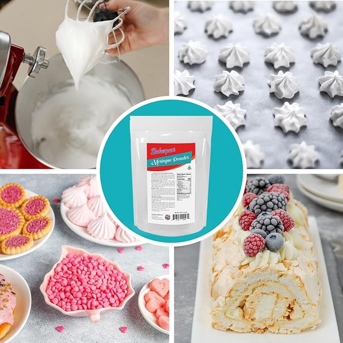 Bakerpan Meringue Powder for Royal Icing - 8 Ounce - Meringue Powder for Baking Frosting Icing Pies Cake Decorations