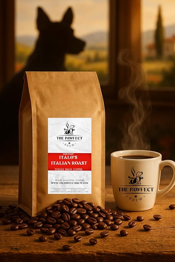 Dog Lover’s Coffee – Italo’s Italian Roast – Dark Roast by The Pawfect Brew – Specialty-Grade Drip Grind Freshly Roasted to Order – Bold &amp Smooth – 25% of Profits Donated to Animal Rescue – 1LB B
