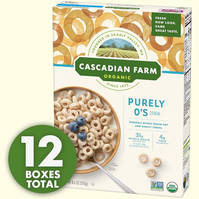 Cascadian Farm Organic Purely O's Cereal 8.6 oz (Pack of 12)