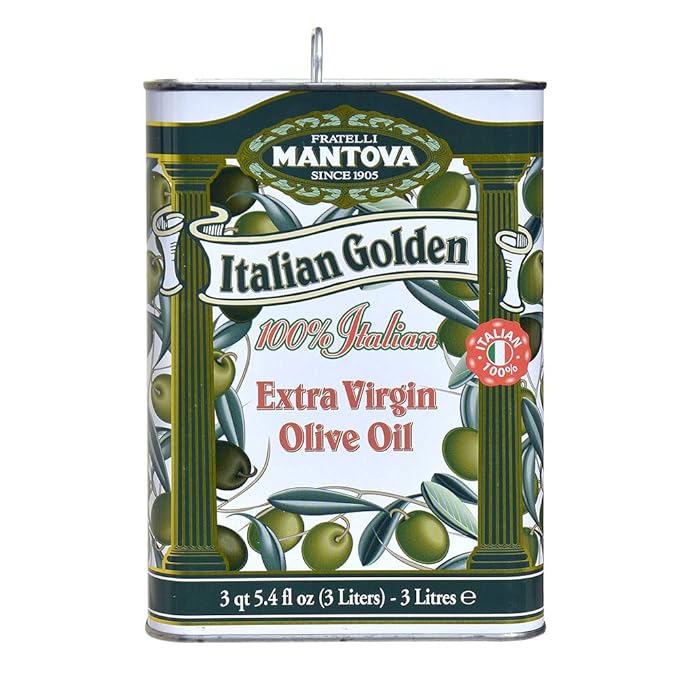 Mantova Italian Golden Extra Virgin Olive Oil 102 oz - Premium Authentic Italian EVOO Cold-Pressed 100% Italian Grown Olives Rich Flavor Ideal for Cooking and Dressings