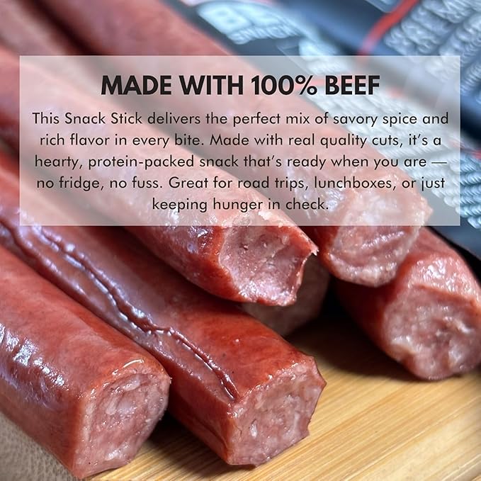 Jerky.com 100% Beef Stick - 26 Pack | All Natural Beef Meat Sticks | High Protein Keto-Friendly No Sugar No MSG Gluten-Free | Individually Wrapped Jerky Gifts for Men