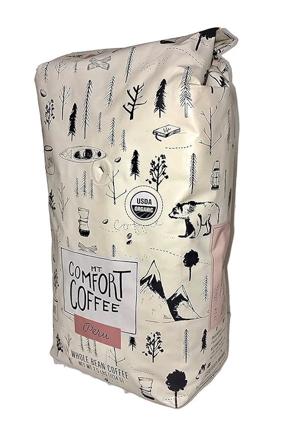 Mt. Comfort USDA Organic Whole Bean Organic Coffee From Peru - 2.5lbs