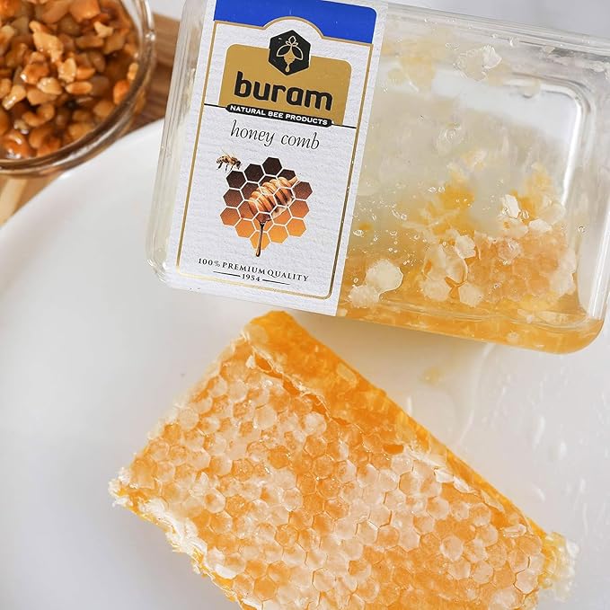 Buram Gourmet Raw Honeycomb | All-Natural | Pure Unfiltered | Edible Wax | No Additives No Preservatives | Harvested from Turkish Mountains | 7.1 oz (Pack of 36)