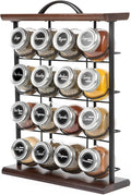Orii 16 Jar Acacia Wood Vertical Spice Rack with Spices Included &amp 5-Year Spice Refill Program – Space-Saving Countertop Spice Rack with Glass Jars