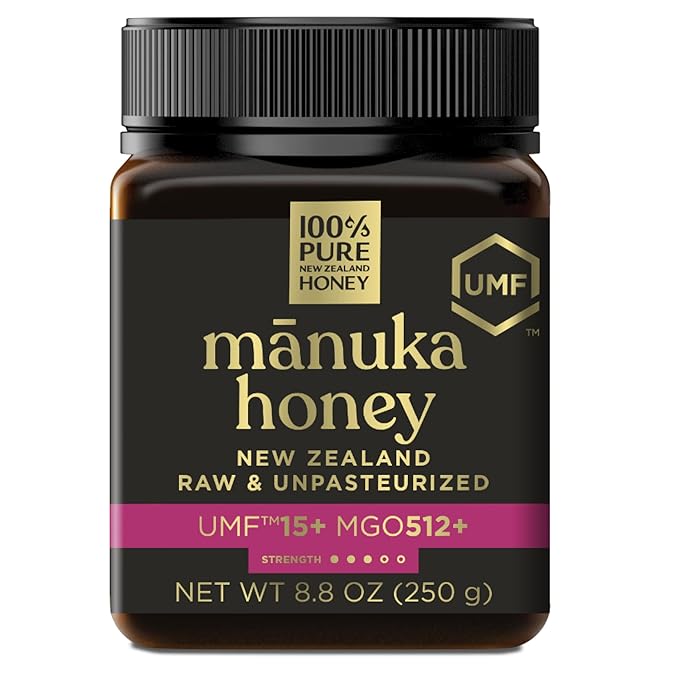 Manuka Honey UMF 15+ (MGO 512+) 100% Pure New Zealand - Certified Raw 8.8 Ounce (250g) (Pack of 1)