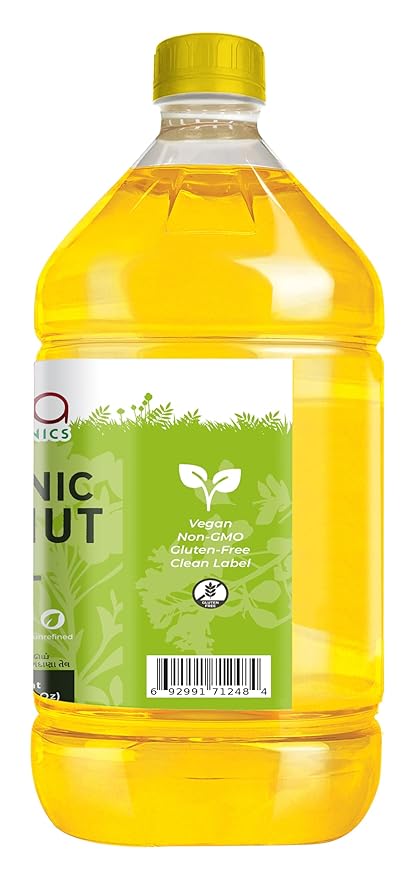 Jiva Organics Organic Peanut Oil 3 Ltr (101 Fl Oz) Non-GMO Rich &amp Pure Healthy Cooking Oil for Baking Frying &amp Dressing