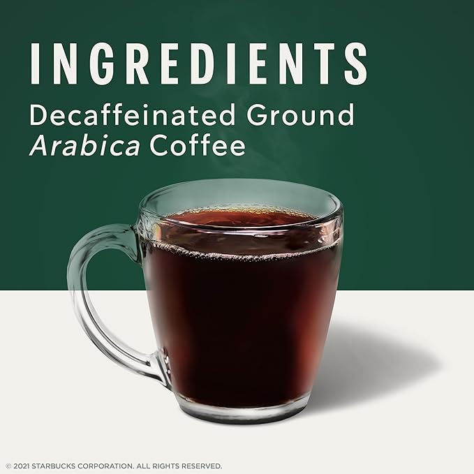 Starbucks Ground Coffee Medium Roast Coffee Decaf Pike Place Roast 100% Arabica 3 bags (12 oz each)