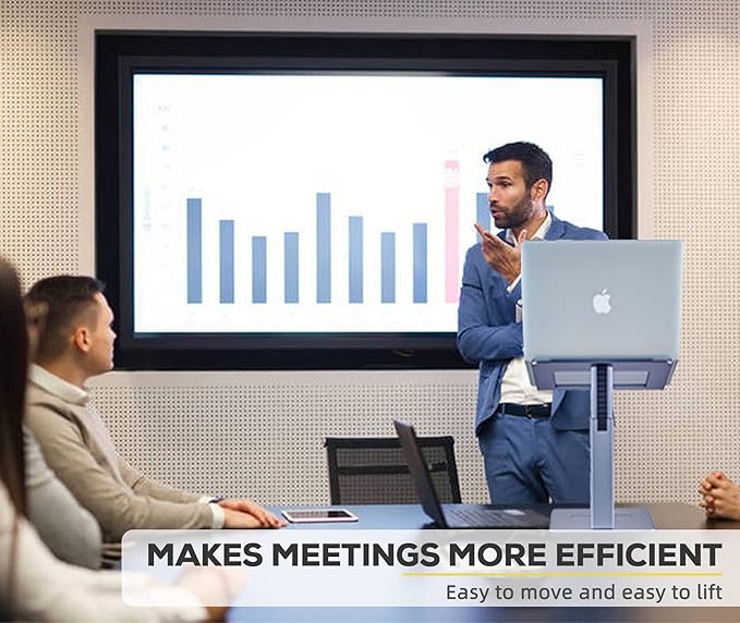Adjustable Laptop Stand Tall Strong Airflow Suitable for 13.3-17.3 Inch Laptops Lift Screen to Eye Level for Video Conferences