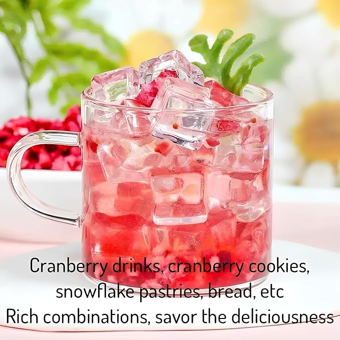 WEIJUEJIYI Frozen Dried Cranberry Slices 65g/2.29oz No Added Sugar Only Cranberries as Ingredients Dried Fruits for Grains Yogurt Beverages Breakfast Snacks and Cooking