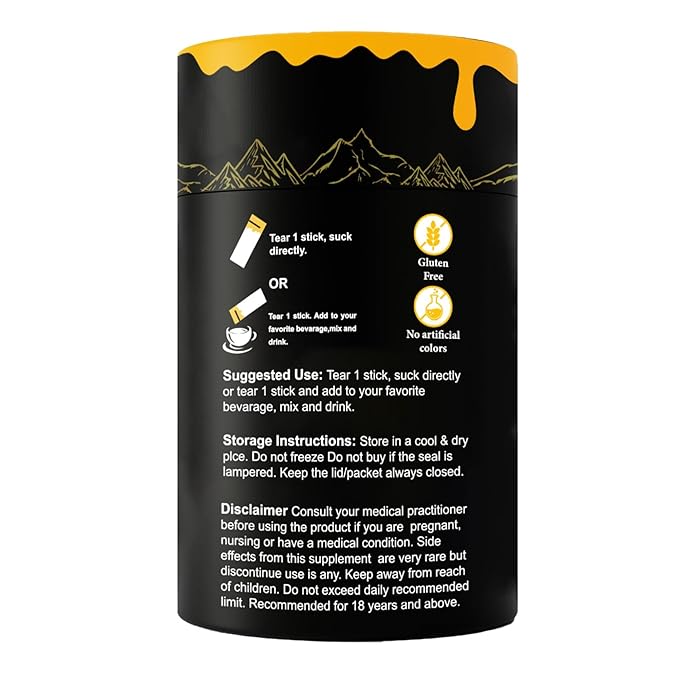 Pure Himalayan Shilajit Honey Sticks with Saffron For Men 30 Count Single-Serve Packets 75% Fulvic Acid 85 Trace Minerals Natural Energy Support Wellness Sticks Authentic Himalayan Resin Blend