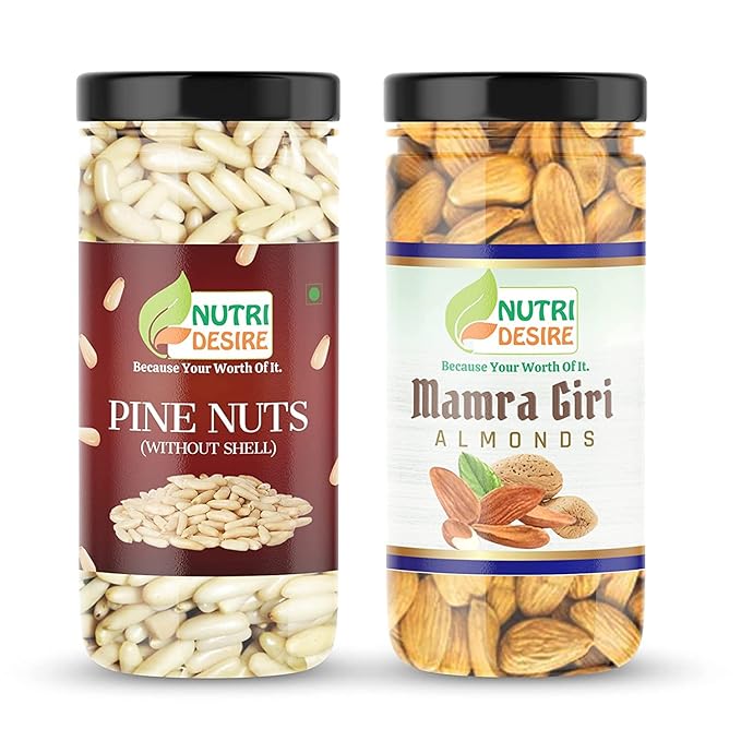 Nutri Desire combo pack 200gm (100*2) (Pine Nuts  Mamra Almonds)