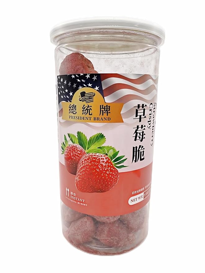 Sweet Post Freeze Dried Whole Strawberry - Crunchy Fruit Chips Snack - Dehydrated Strawberry - Fresh and Natural - Perfect for Snacking Salad and Yogurt 草莓脆 8 OZ