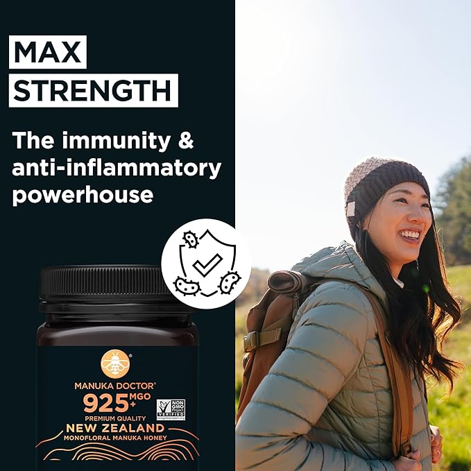 Manuka Doctor - MGO 925+ Manuka Honey Monofloral 100% Pure New Zealand Honey. Certified. Guaranteed. Raw. Non-GMO (17.6 oz)