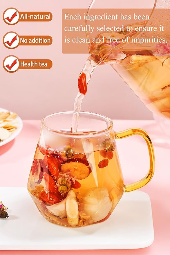 Ginseng Longan Rose Red Date Beauty Tea 300g (30bags) Jujube Fruit Goji Berry Tea Bags Women's Ginseng Eight Treasures Tea Red Date Longan Goji Berry Roses Wolfberry Angelica Astragalus Chinese Herbal