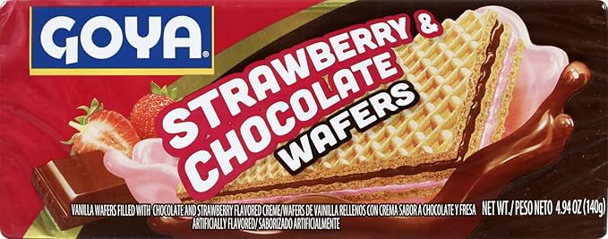 Goya Foods Strawberry &amp Chocolate Wafers 4.9 Ounce (Pack of 24)
