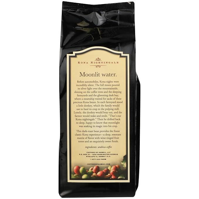 Coffees Of Hawaii Coffee Kona Nightingale Whole Bean 8 Ounce