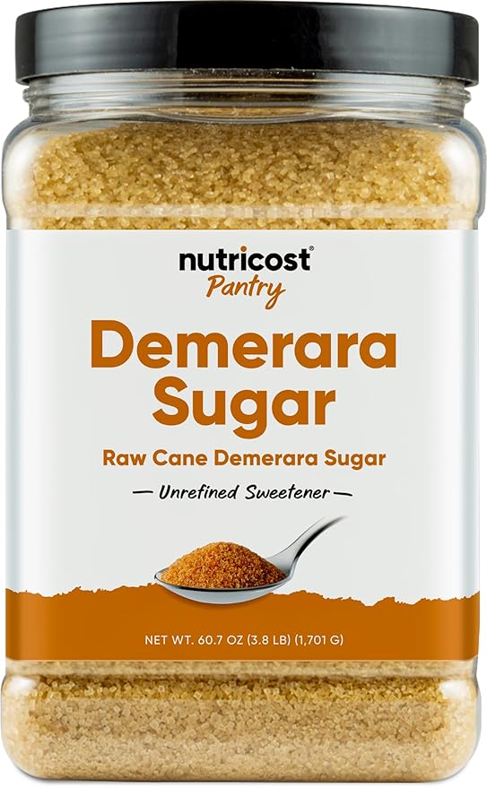 Nutricost Pantry Unrefined Demerara Sugar (4 Pound Bottle) :: Great for Baking Cooking Tea Coffee Etc. | Raw Cane Demerara Sugar with Zero Additives