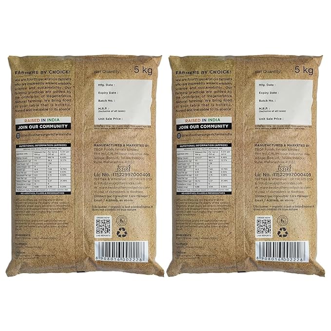 Two Brothers Organic Farms Khapli Atta (Emmer Long Wheat Flour) Stoneground - 10Kg