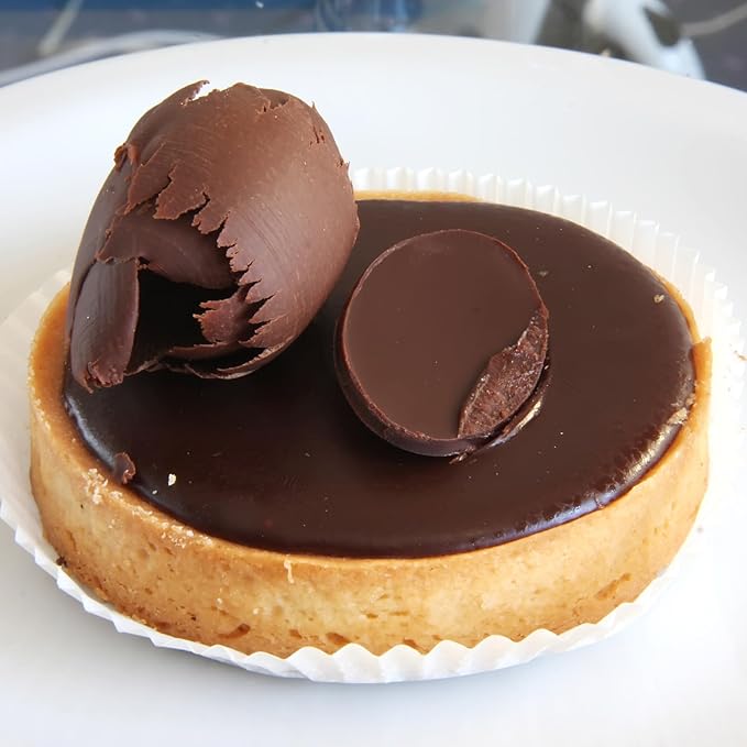 Cambie Sweet Round Large Tart Shells 3.15 Diameter French Style Tart Shells with White Chocolate Coating (Pack of 24)