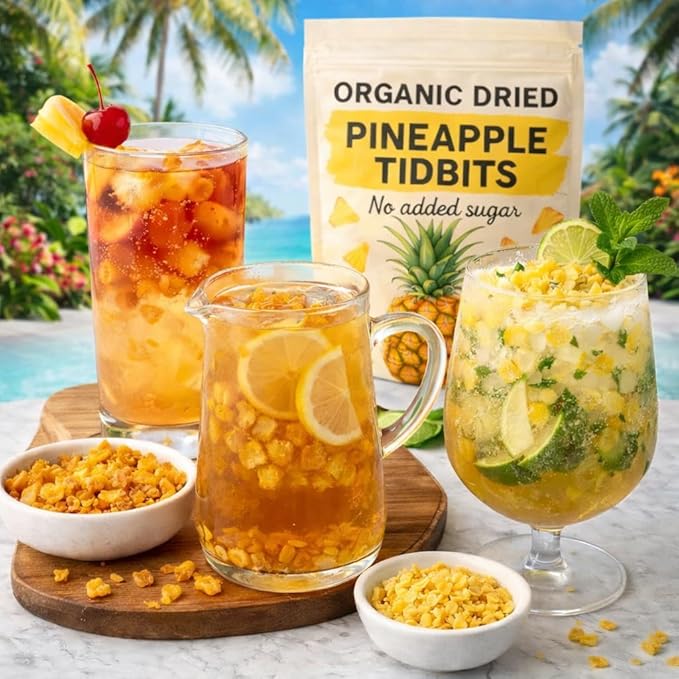 Organic Dried Pineapple Tidbits 26 oz Bag - Healthy Dried Fruit Snack