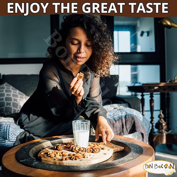 Al Tahhan Dates With Almond Stuffed Premium Semi Dry Without Seed Delicious Sweet Finest Natural Tamr Food Fresh Egypt Ramadan No Gmo Kosher Halal (1 Pack = 60 Pcs - Net W : 21.17 oz) تمرمحشو لوز