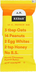 RxBar Protein Bar Honey Cinnamon Peanut Butter 10g Protein Bar No Fillers Kosher Gluten Free 9.7 Ounce (Pack of 6)