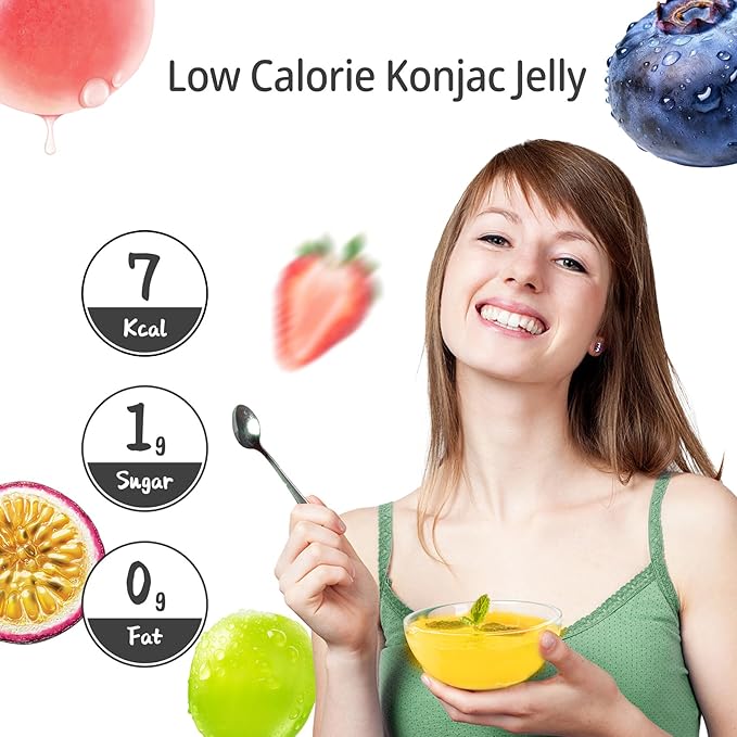 Hethstia High-Protein Ramen Variety 6-Pack and Konjac Jelly Variety Pack 10 Pouches Drinkable Jelly– Blueberry Peach Passion Fruit Green Grape Strawberry