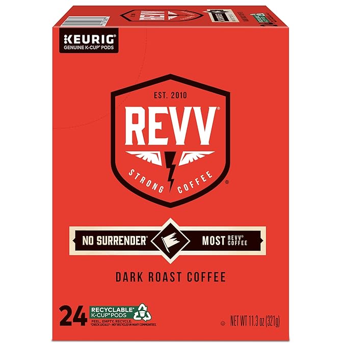 REVV No Surrender Keurig Single-Serve K-Cup Pods Dark Roast Coffee 96 Count