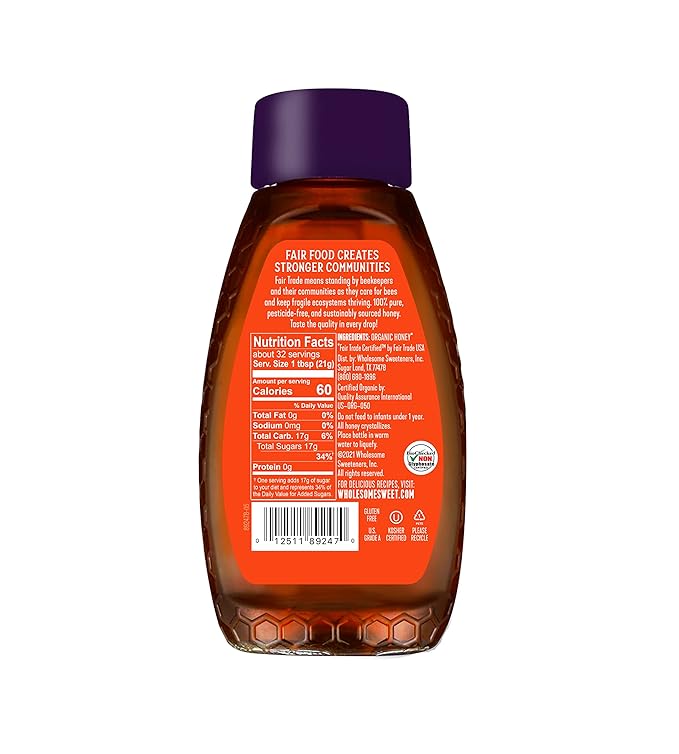 Title: Wholesome Sweeteners Organic Honey - Squeeze Bottle 24 oz. (single unit)
