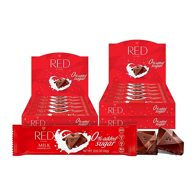 RED Delight®™ Milk Chocolate 12 Count Box of Grab N Go Travel Size Bars (0.92 Ounces Each) (3 Boxes - Total of 36 Bars)