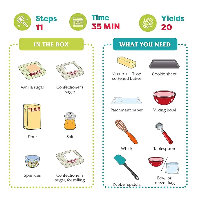 Baketivity Kids Baking Set Meal Cooking Party Supply Kit for Teens Real Fun Little Junior Chef Essential Kitchen Lessons Includes Pre-Measured Ingredients (Baketivity Kit Snowball)