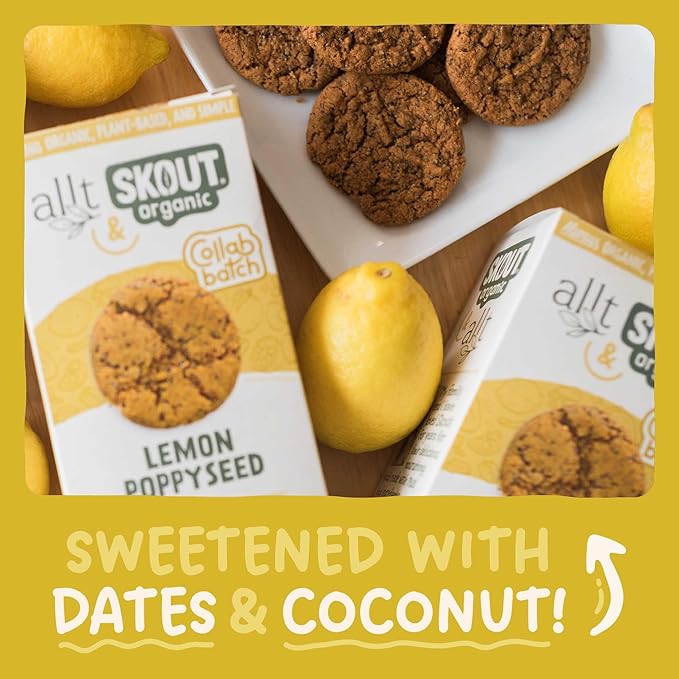 Skout Organic Lemon Poppyseed Soft Baked Cookie (3 Pack) | Soft Baked Cookies | Plant-Based | Vegan | Gluten Dairy &amp Soy Free