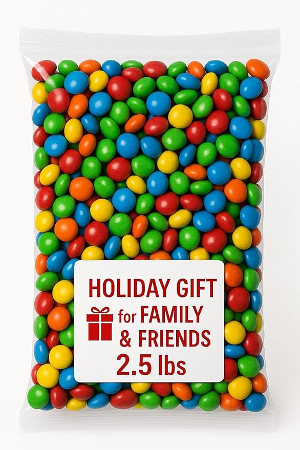 Bulk Candy Coated Milk Chocolate Pieces – 2.5 lbs | Colorful Chocolate Candy for Parties Baking or Candy Buffets |Milk Chocolate Treats. Christmas candy Bulk