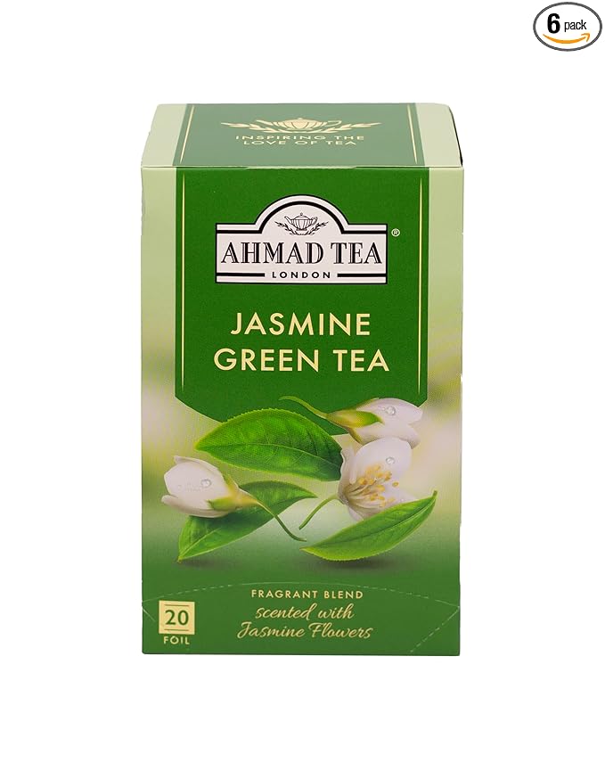 Ahmad Tea Jasmine Romance Green Tea 20-Count Boxes (Pack of 6)