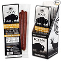ICON Meats Bison and Pork Snack Sticks Honey BBQ 6 Pack High Protein Snacks 4 Meat Sticks per Pack Low Sugar Gluten Free Natural USDA Inspected Made in the USA Gifts for Him