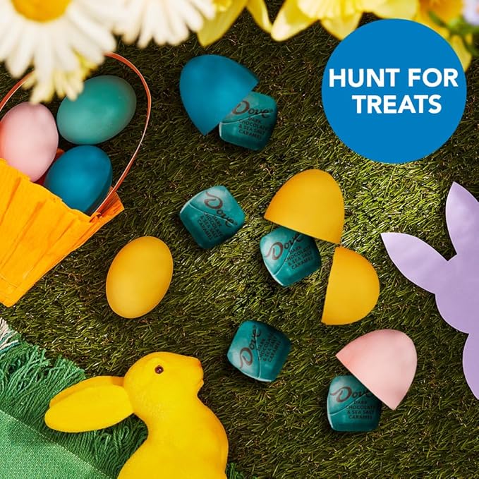 DOVE PROMISES Easter Dark Chocolate &amp Sea Salted Caramel Candy Bulk Dark Chocolate Candy filled with Caramel Sea Salt 6.74 Oz Bag (Pack of 8)