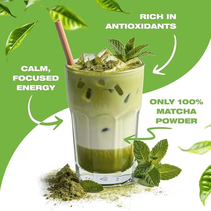 Organic Matcha Green Tea Powder (1lb) – Certified USDA Organic Powder for Matcha Latte Tea and Smoothies – Non-Gmo Antioxidant Rich Fruit Tea by Total Tea