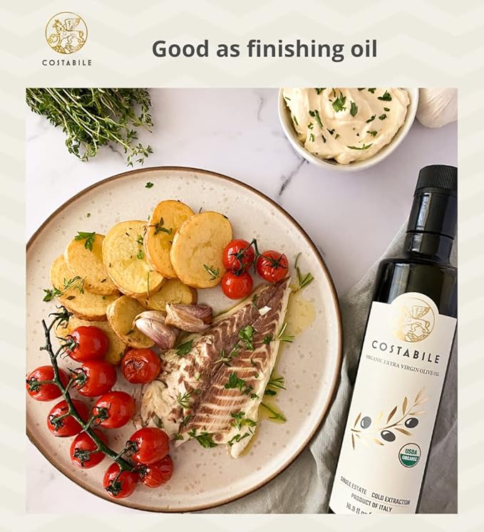 Lemon Infused Extra Virgin Olive Oil &amp Medium intensity Classic Blend. Olive oil rich in polyphenols. COSTABILE
