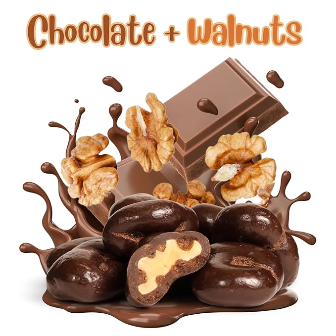 Dark Chocolate Covered Walnuts by It's Delish 48 OZ Jumbo Container | Chocolate Walnut Candy Nuts Bulk Walnuts Chocolates Sweet &amp Crunchy Nut Snack | Vegan Kosher