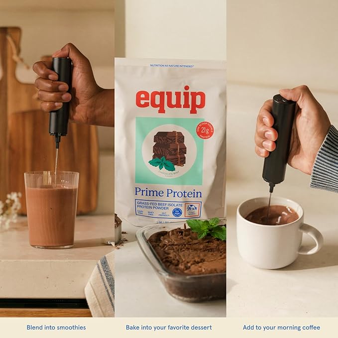Equip Foods Prime Protein Powder | Clean Grass Fed Beef Protein Powder for Women &amp Men | Carnivore Protein Isolate | Paleo Keto Friendly | Gluten &amp Dairy Free | 30 Servings Chocolate Mint