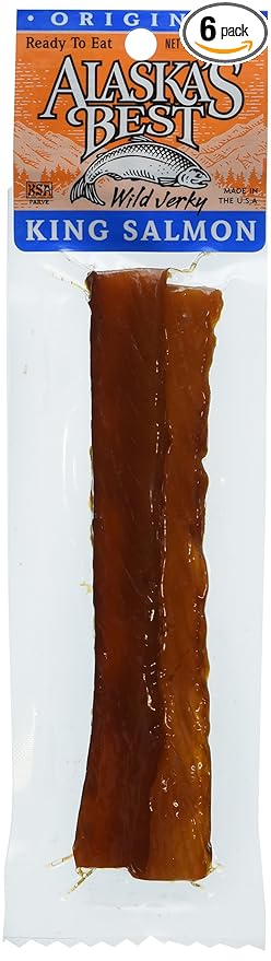 Alaska's Best Wild Salmon Jerky 1 oz. Stick - Original (6 Sticks)
