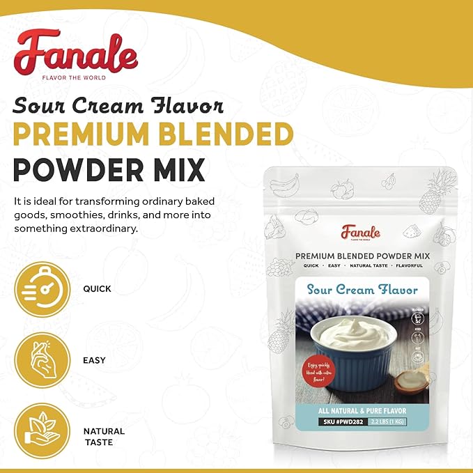 Fanale Premium Sour Cream Bubble Tea Flavoring Powder | Perfect for Baking Smoothies Desserts and Drinks | Instant Flavoring Powder for Boba Milk Tea - 2.2 Pounds (Pack of 1)