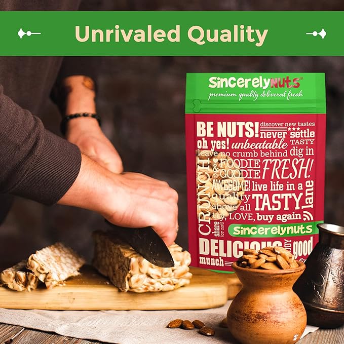 Sincerely Nuts Roasted Whole Unsalted Almonds No Shell - 3Lb Bag - Incredibly Tasty - Sealed for Freshness - Healthy Nutrients