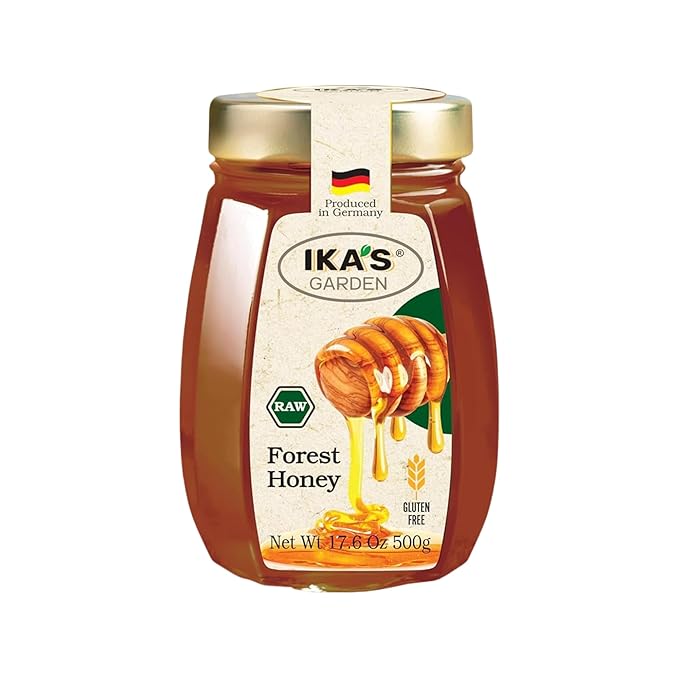 Ika's Garden Raw Forest Honey - 100% Pure Unfiltered Gluten-Free – Product of Germany 17.6 oz (500g) Jar [Pack of 12]