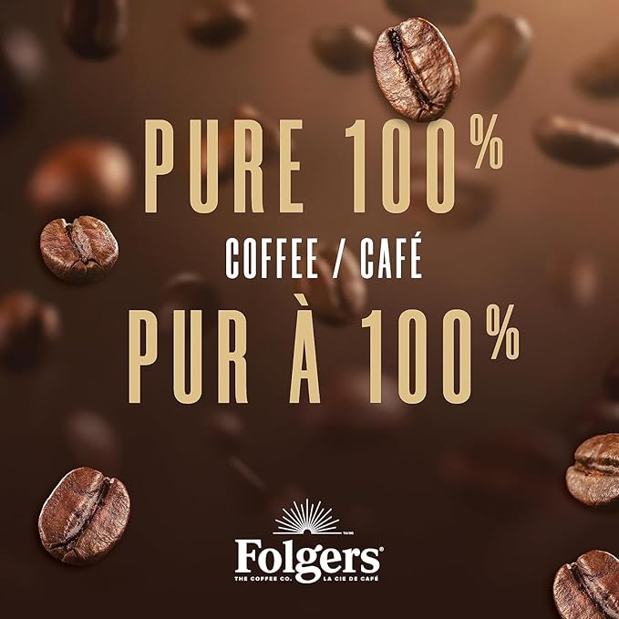 Folgers Classic Roast Medium Dark Roast Ground Coffee 816g Canister