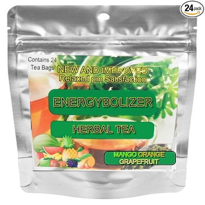 Energybolizer Perfect Weight Herbal Tea (24 Bags)| Natural Energy Booster for Women and Men | Increase Energy Improve Digestion (Mango Orange Grapefruit)