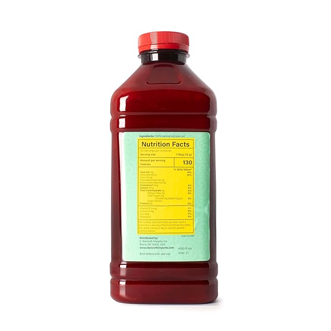 Ghana Heritage 100% Red Palm Oil Zomi 67.63 Fl Oz – Authentic African Zomi Palm Oil for Cooking – Rich Flavorful Palm Fruit Oil Perfect for Traditional Stews Soups and Sauces 2 Liter Bottle