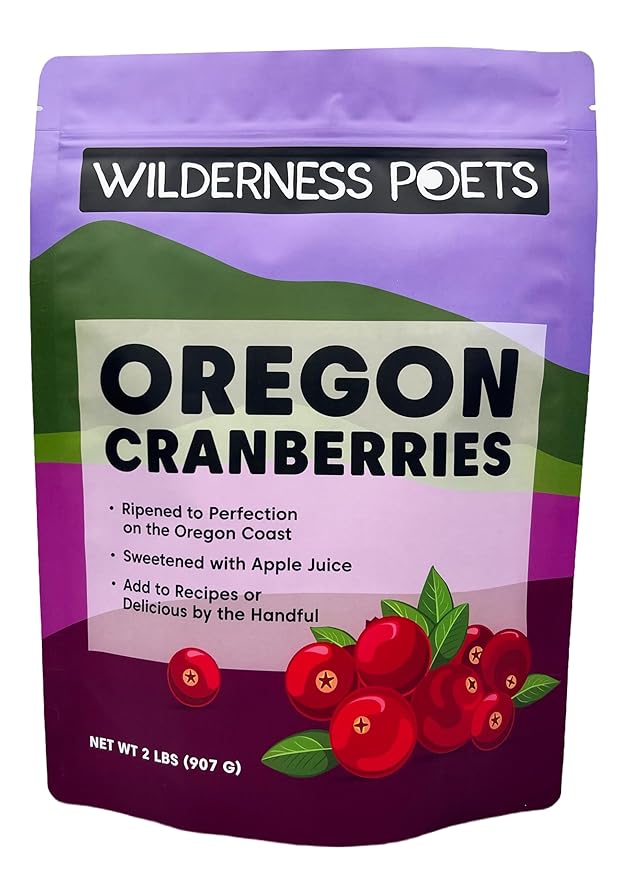 Wilderness Poets Oregon Cranberries (Sweetened with Apples) - Dried Cranberries Infused with Unsweetened Apple Juice - 2 Pound (32 Ounce)