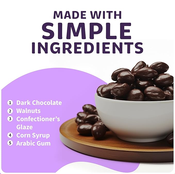 Superior Nut Chicago Dark Chocolate Covered Walnuts - Gourmet Crunchy Walnuts Rich Omega-3s &amp Antioxidants - Resealable 2 lb Bag