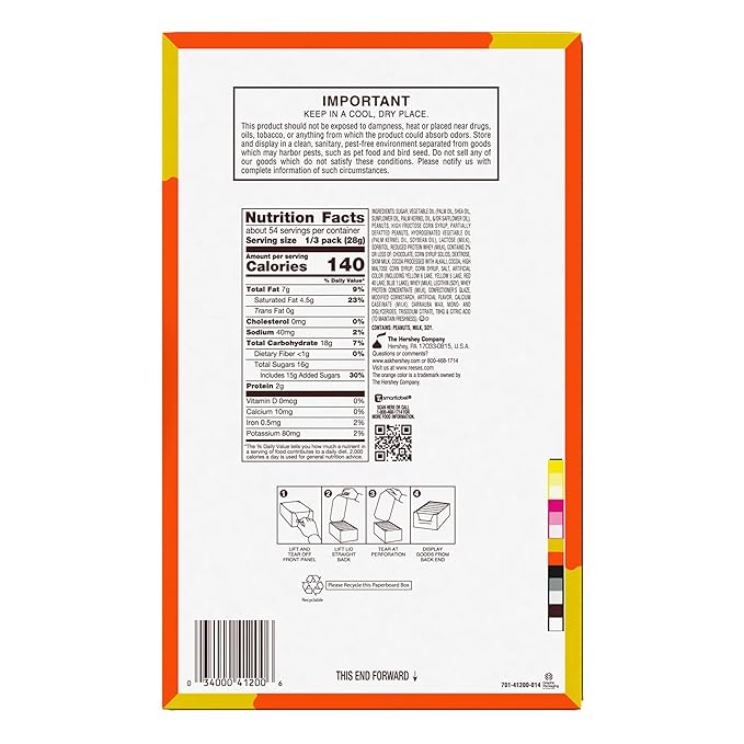 REESE'S OUTRAGEOUS! Peanut Butter Caramel and PIECES King Size Candy Bars 2.95 oz (18 Count)